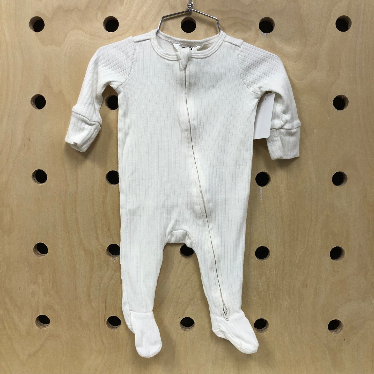 White Ribbed Footies