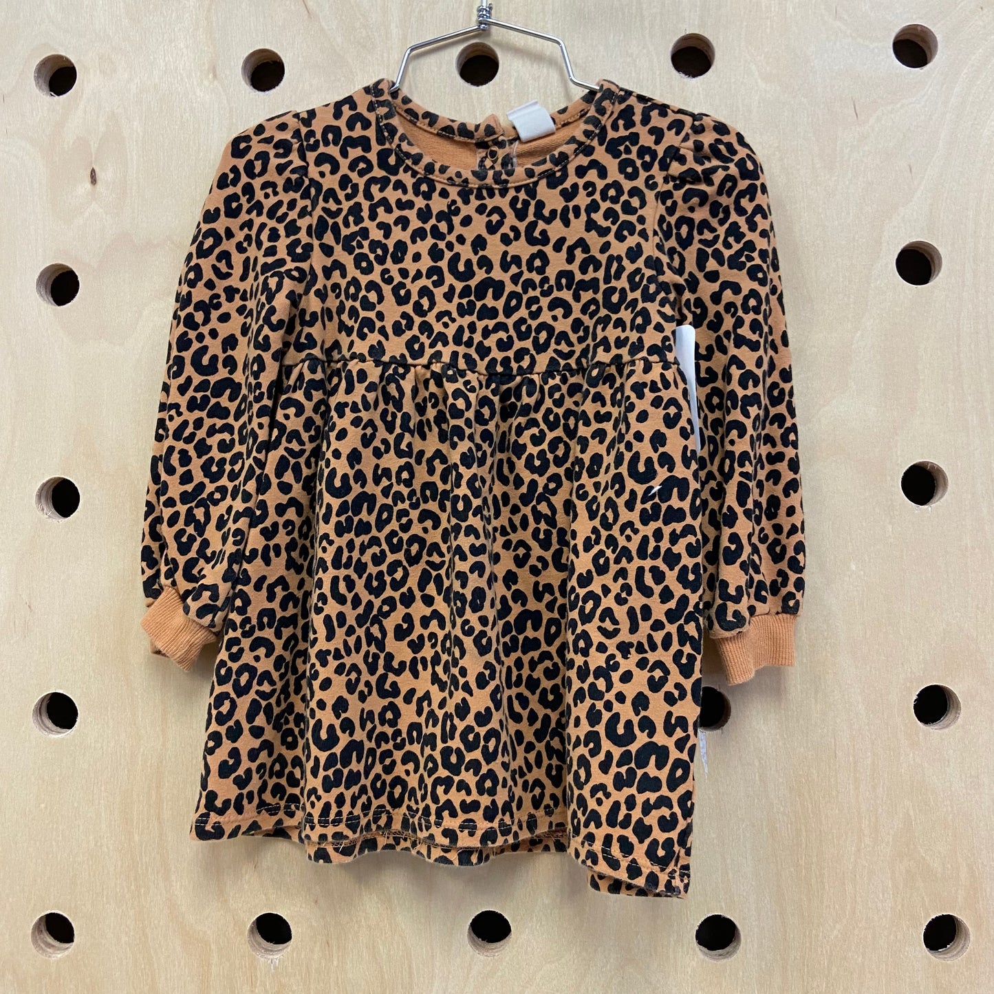 Tan Leopard Print LS Dress