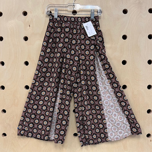 Black + Pink Floral Pants