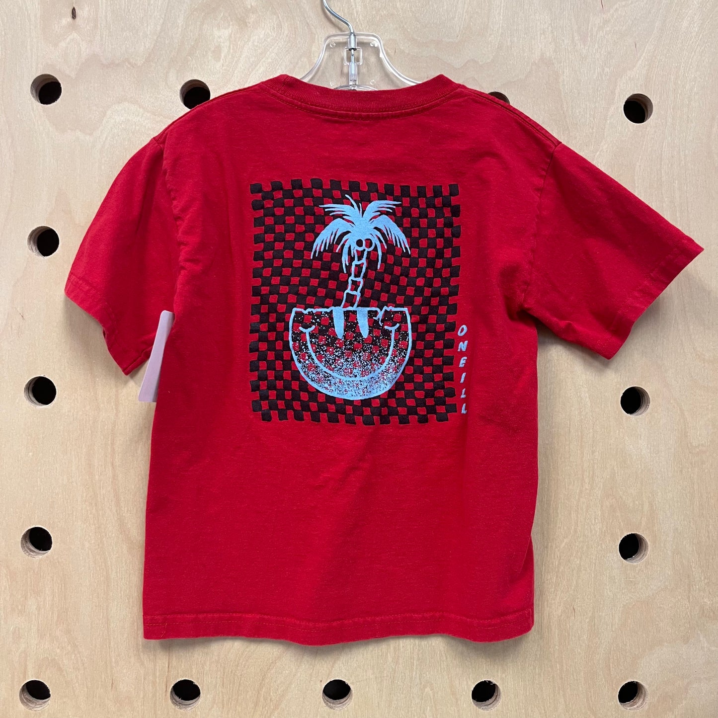 Red Happy Face Palm Tree Tee