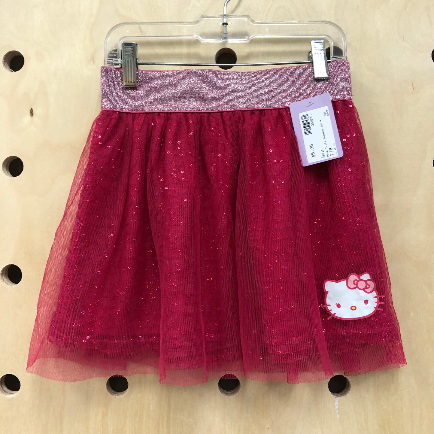 Pink Tulle Sequins Skirt