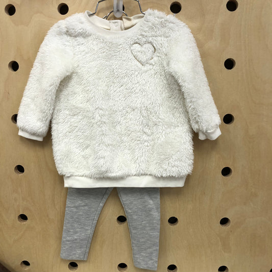 Cream Fleece Sweatshirt + Leggings