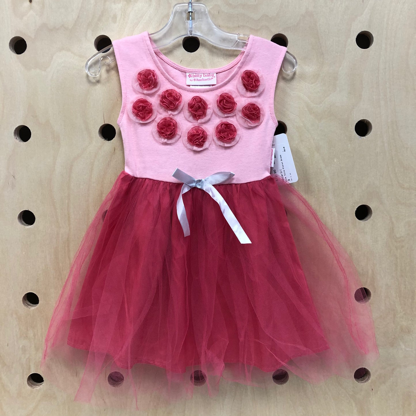 Pink Tulle Floral Dress