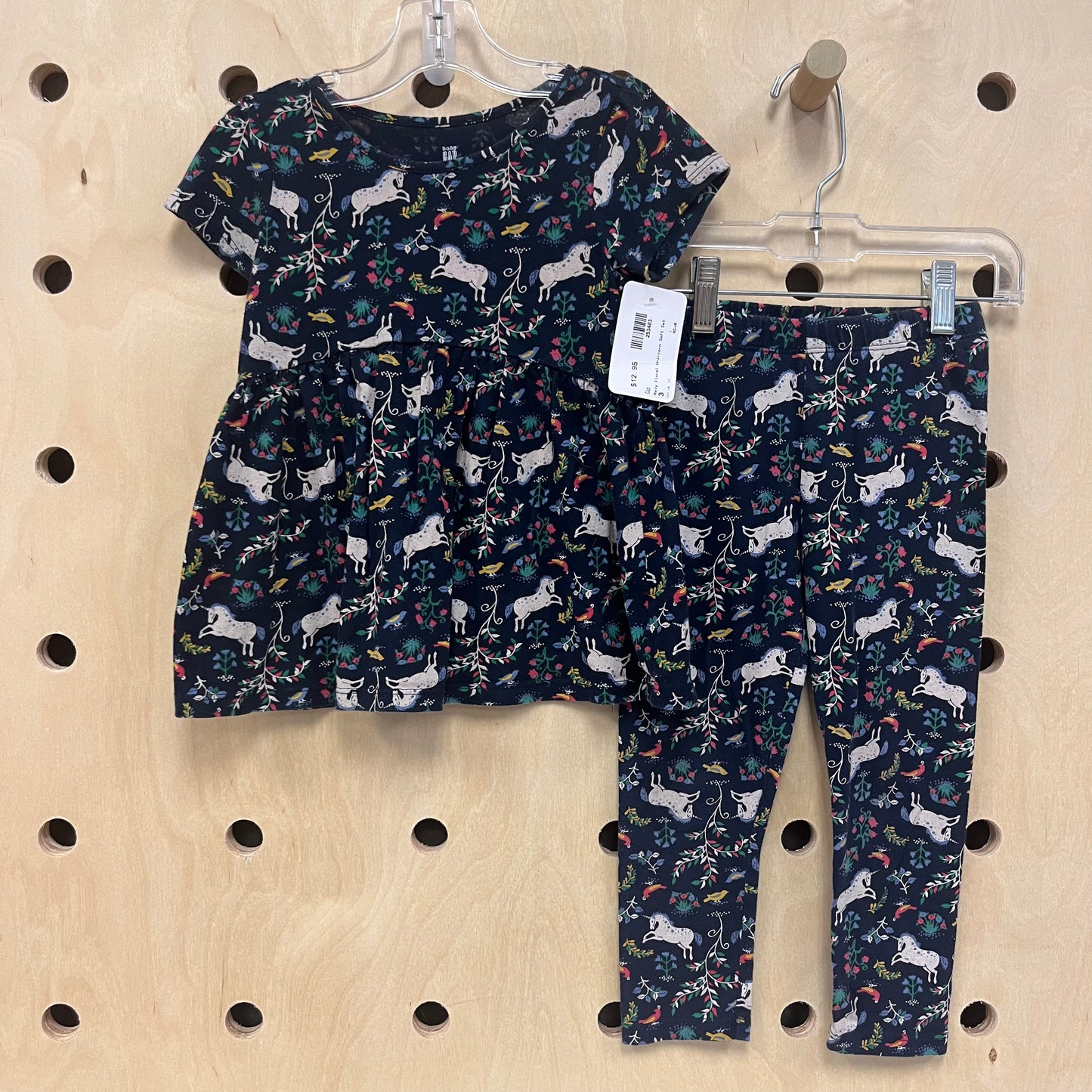 Navy Floral Unicorn Soft Set