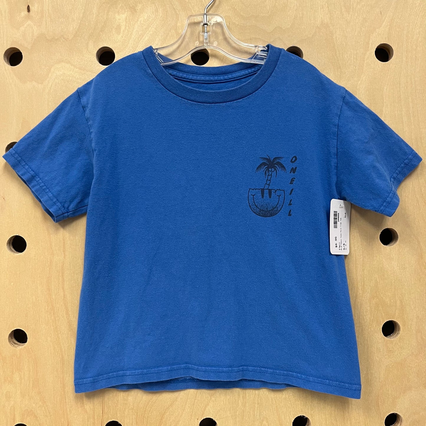 Blue Happy Face Palm Tree Tee