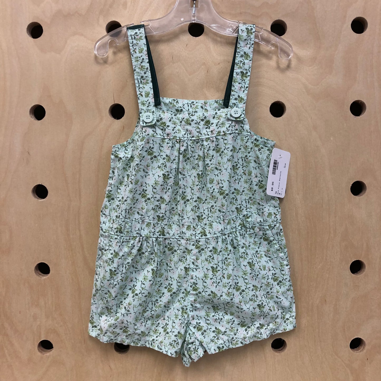 Mint Floral Shortalls