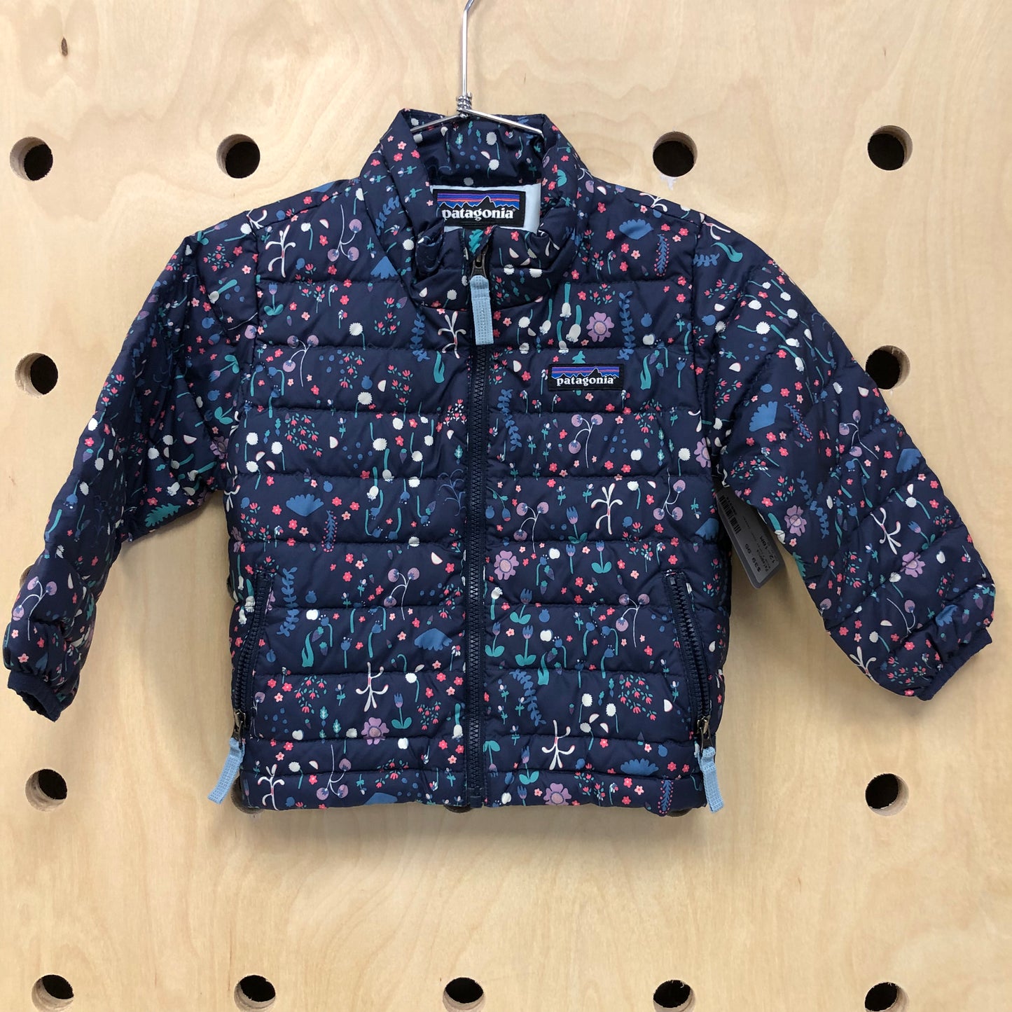 Blue Floral Down Jacket