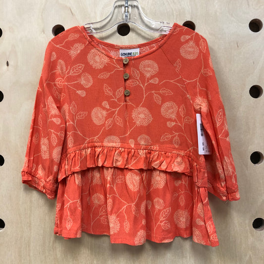 Coral Floral Flowy Top