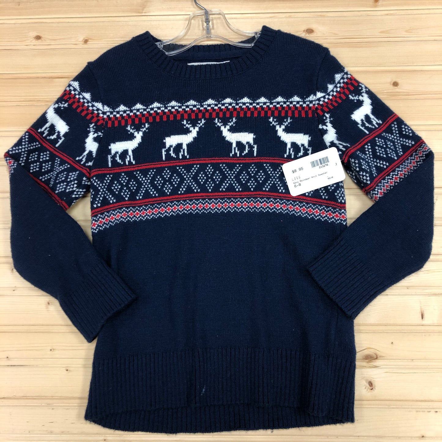 Navy Reindeer Knit Sweater