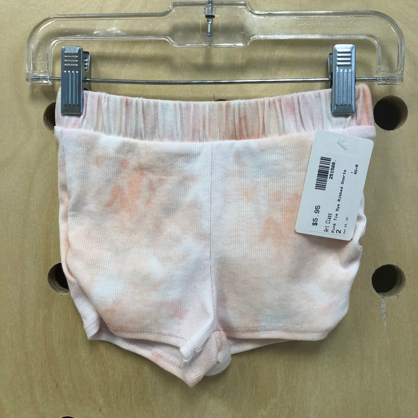 Pink Tie Dye Ribbed Shorts