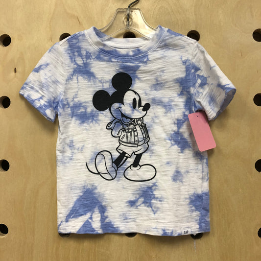 White/Blue Tie Dye Mickey Tee