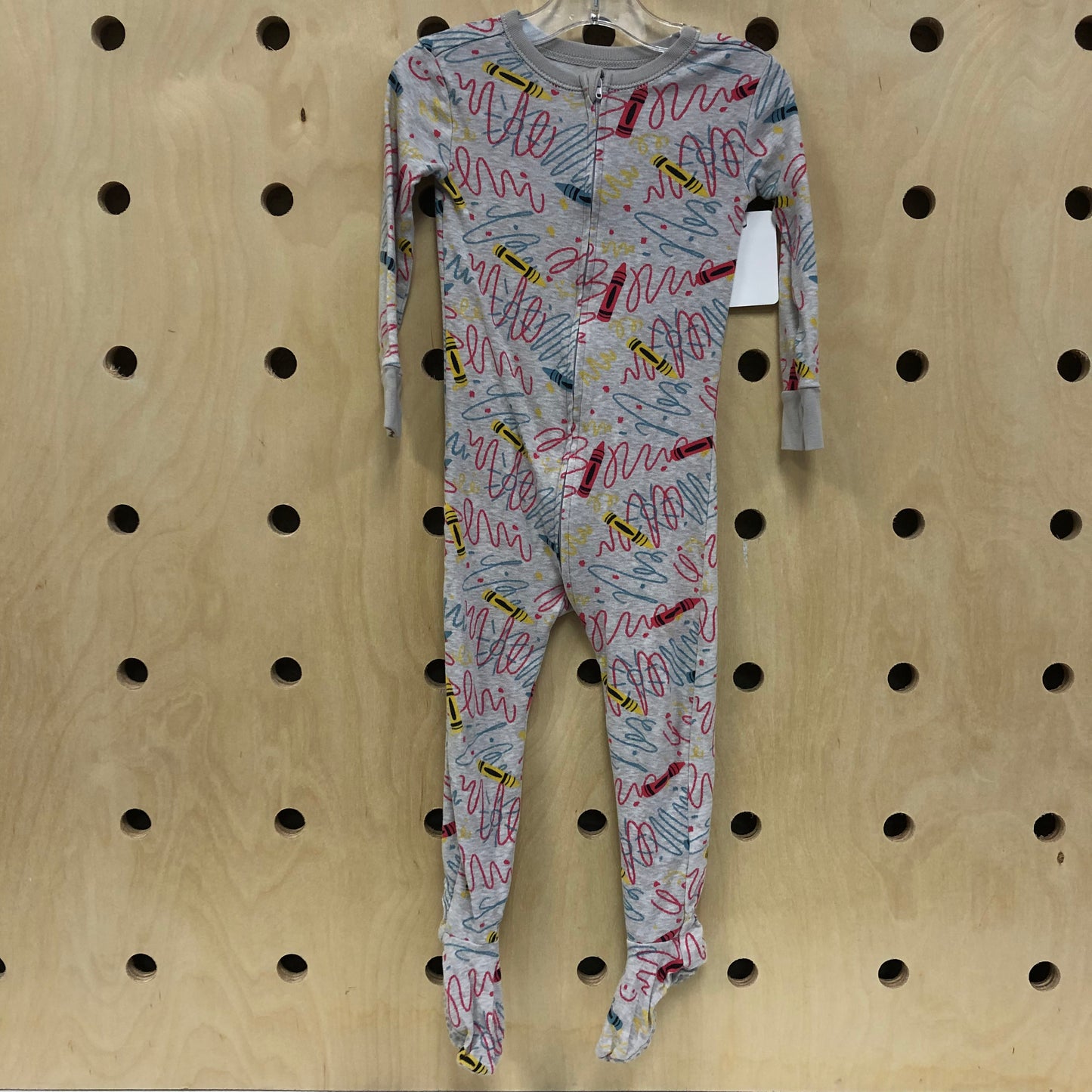 Grey Crayon Footie Pajamas