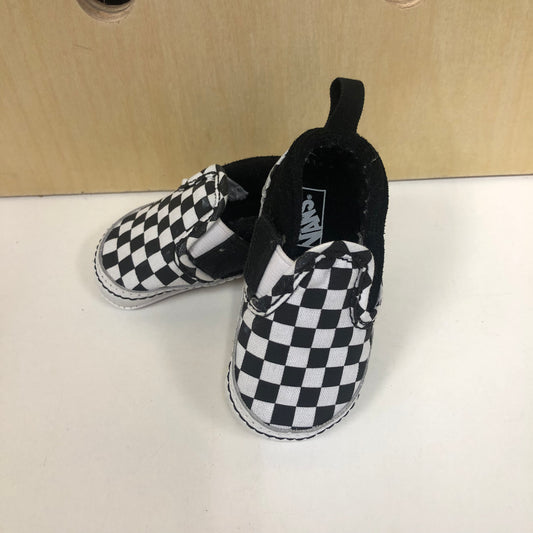 Black + White Checkered Crib Shoes