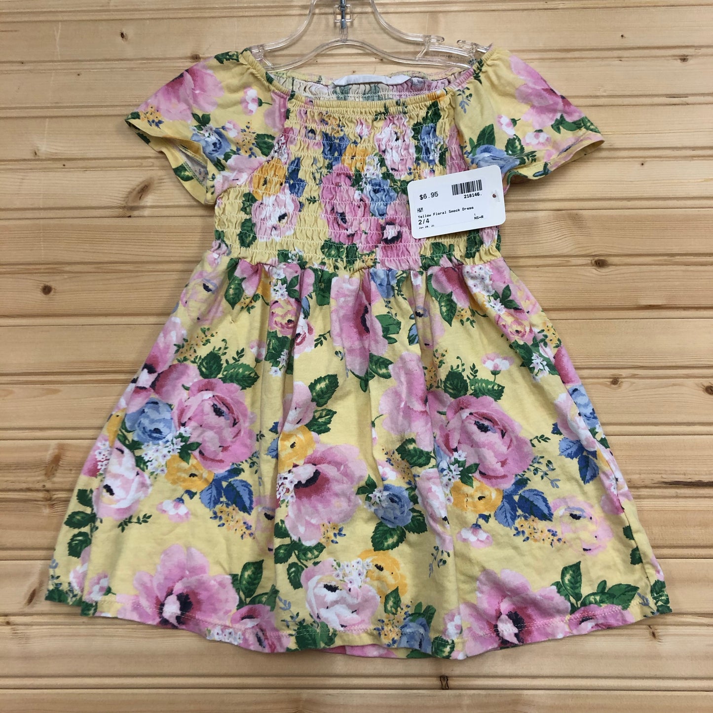 Yellow Floral Smock Dress
