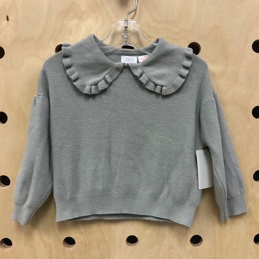 Sage Ruffle Collar Sweater