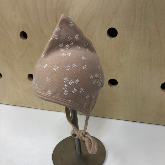 Beige Floral Pixie Bonnet