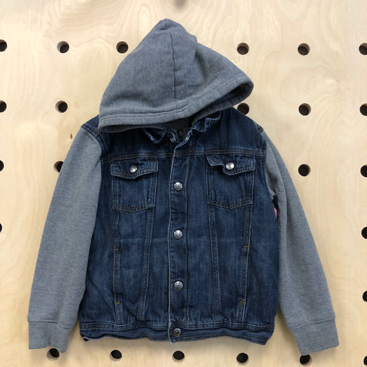 Denim + Fleece  Hoodie Jacket