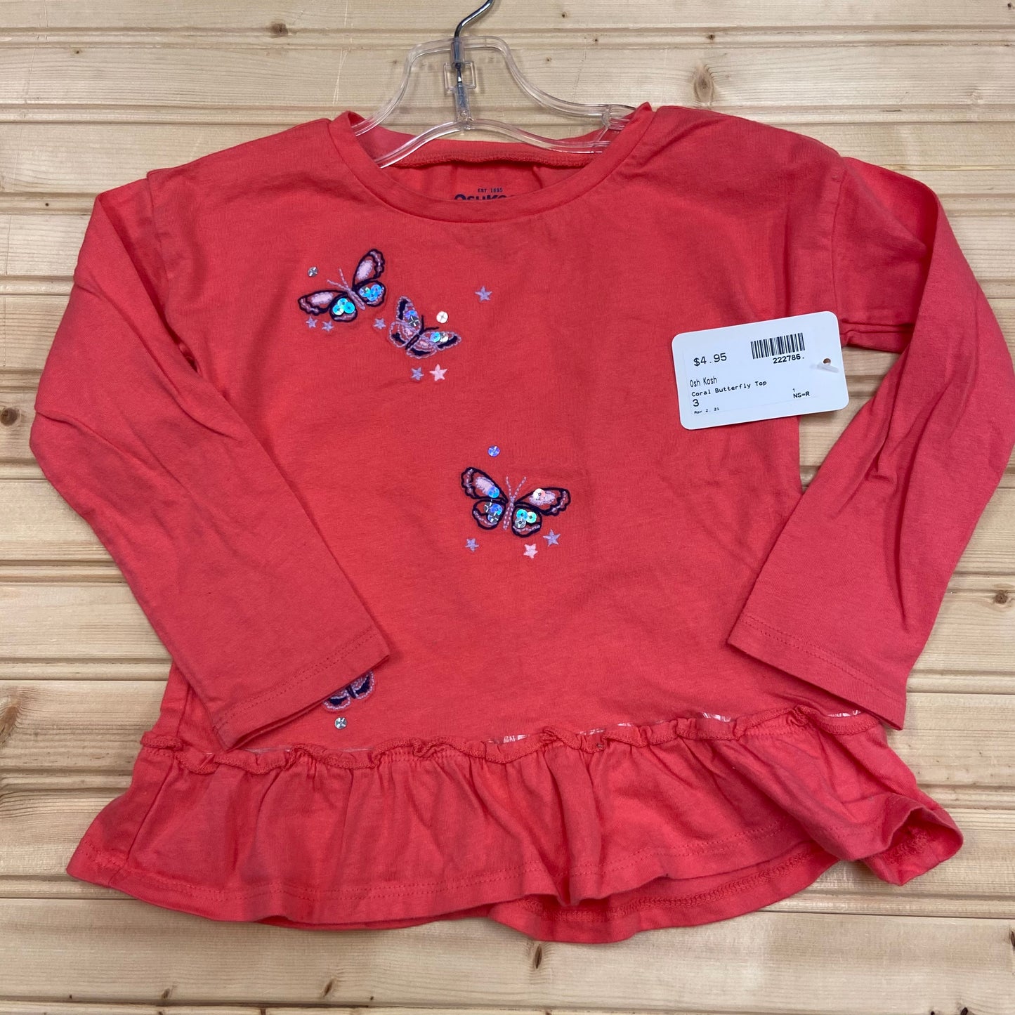 Coral Butterfly Top