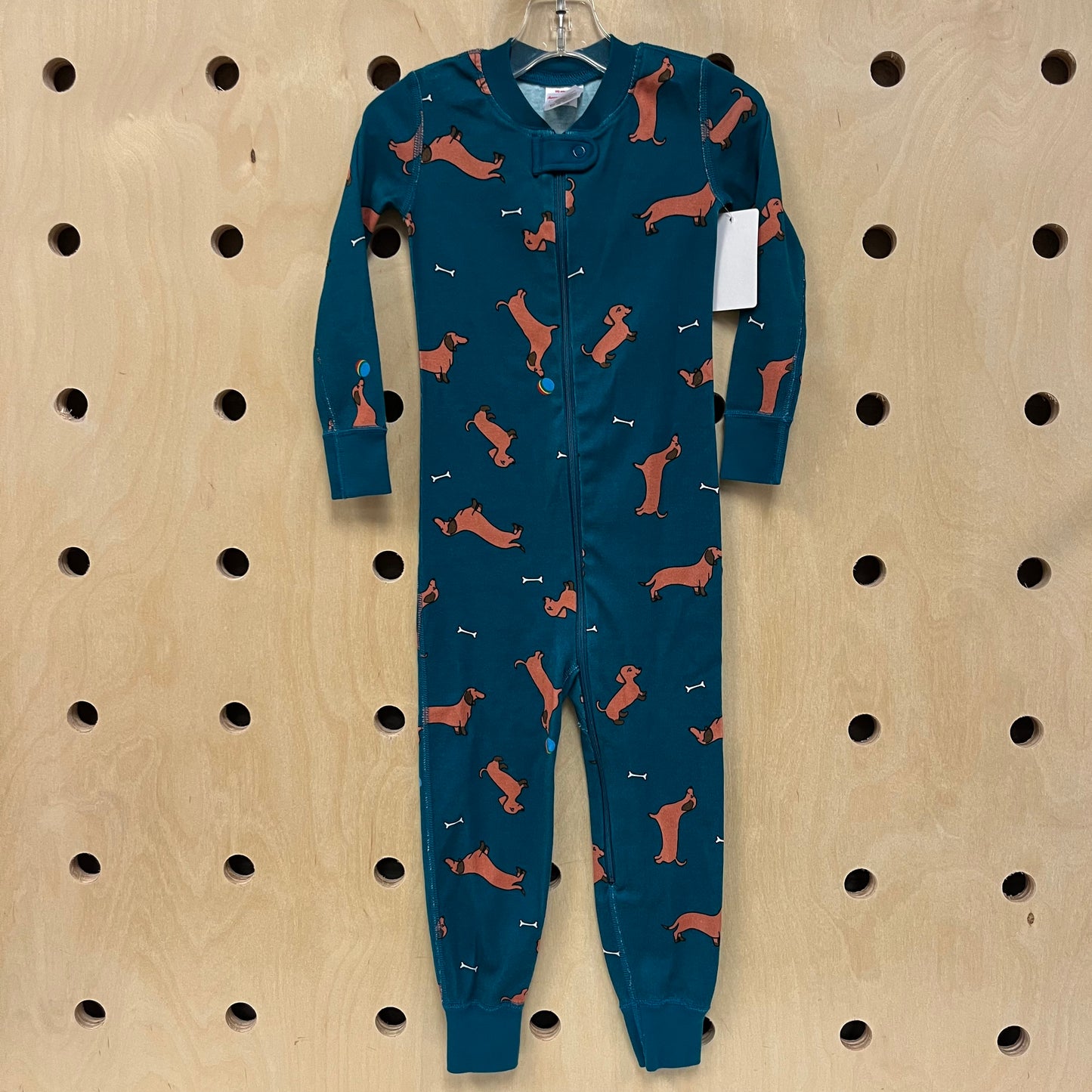 Teal Dachshund Zip Pajamas
