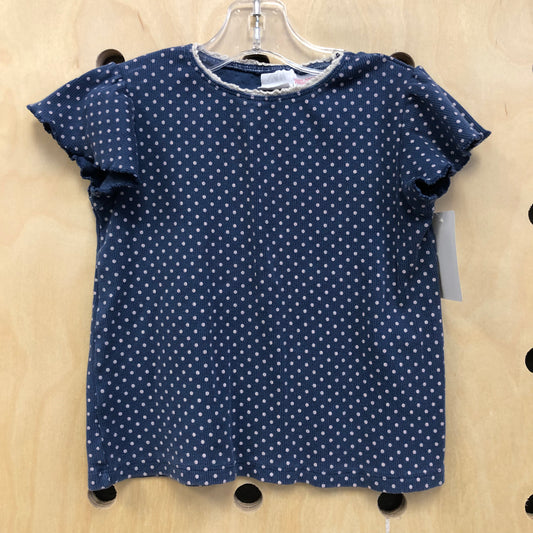 Indigo Polka Dot Ribbed Top