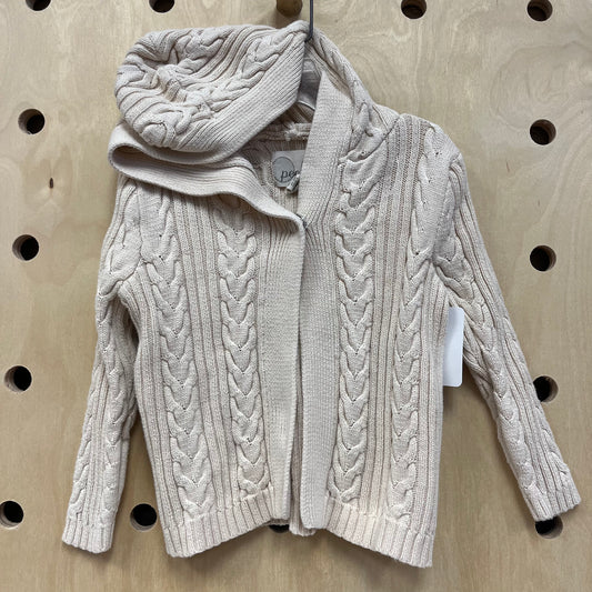 Cream Cable Knit Hoodie