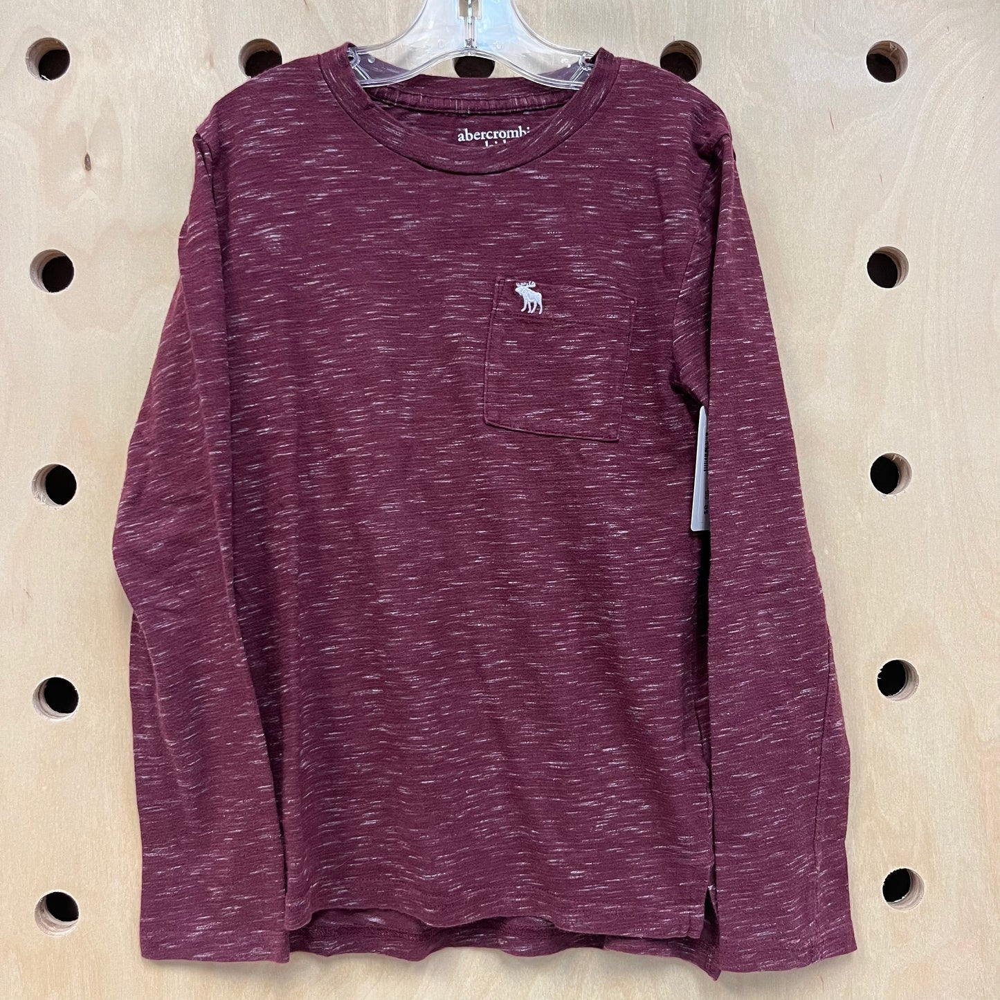 Burgundy Heathered Pocket LS