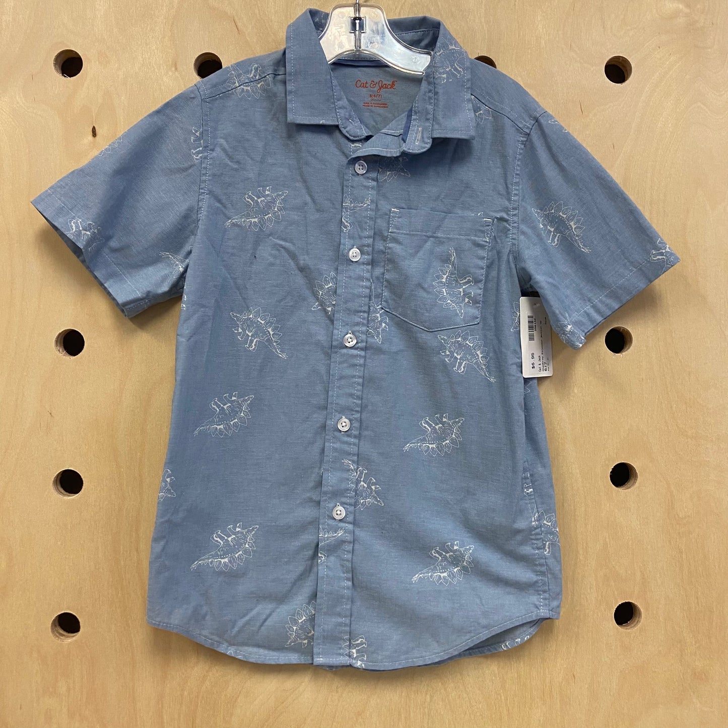 Chambray Dinosaur Button Up