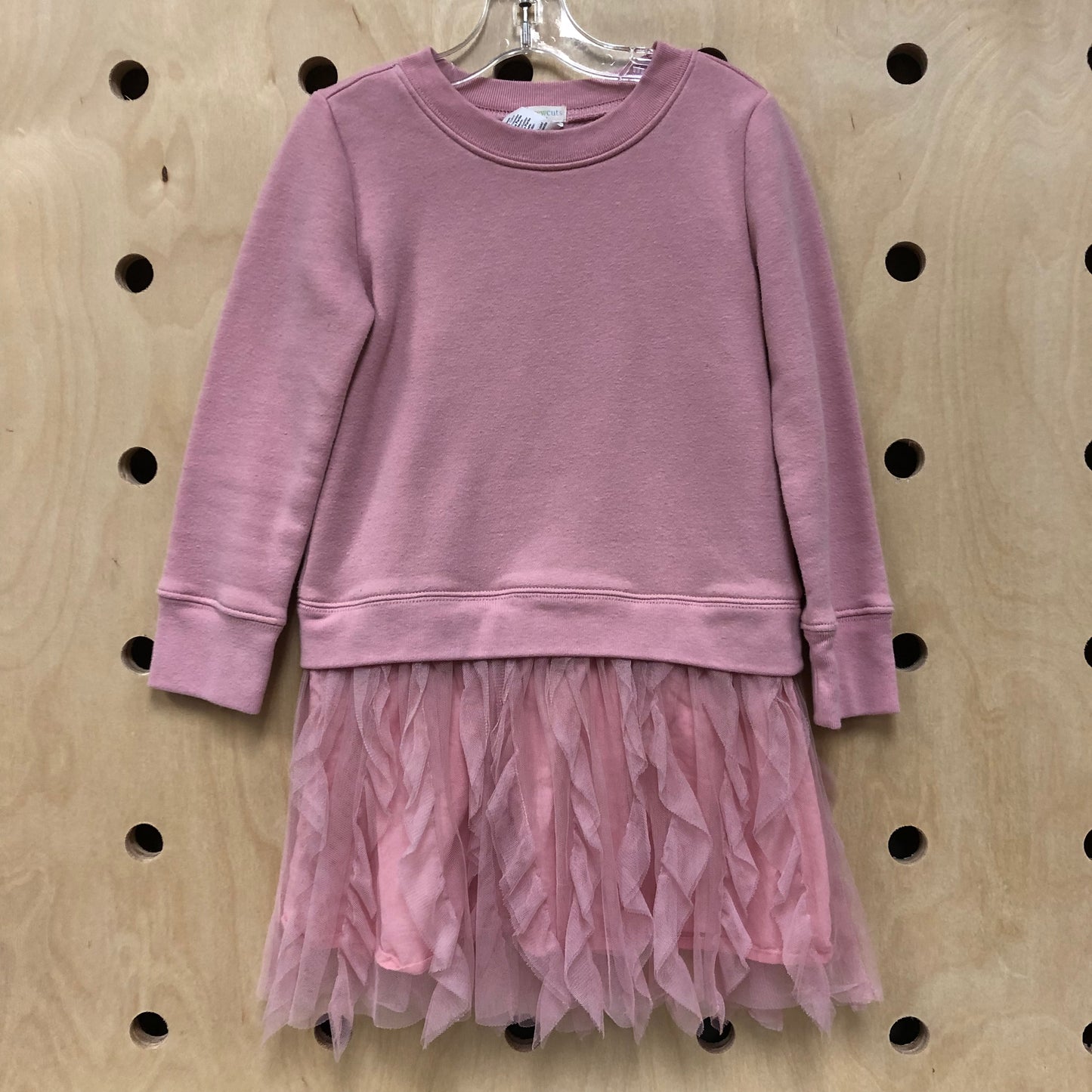 Pink Fleece + Tulle Dress
