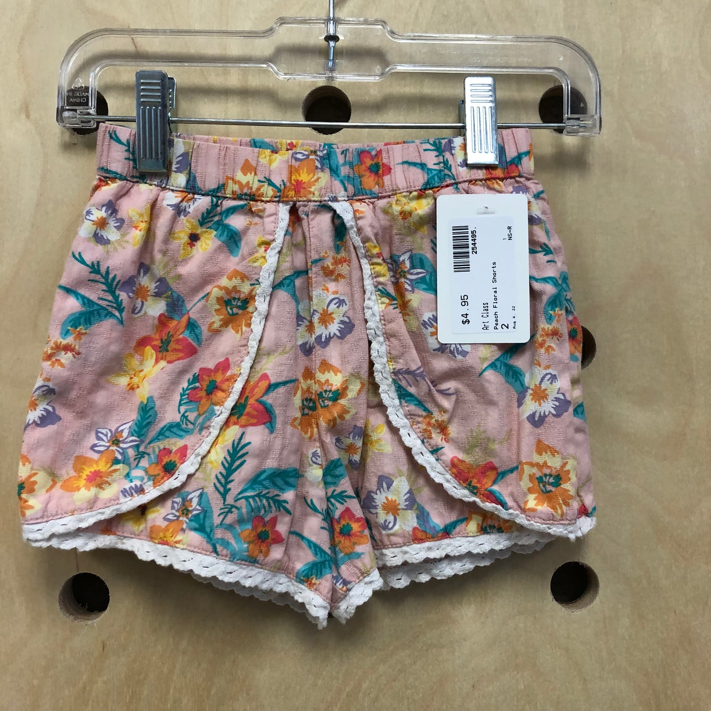 Peach Floral Shorts