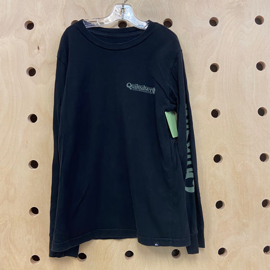 Black + Green LS Tee