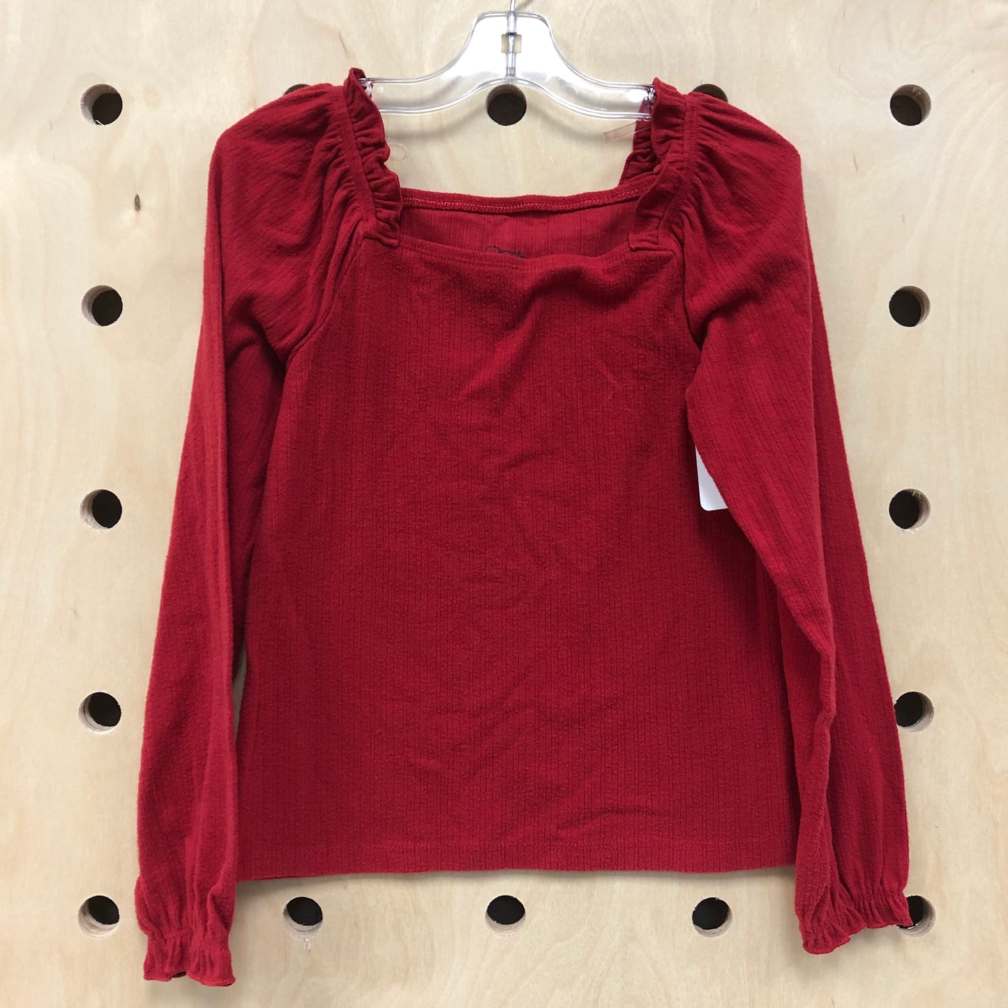 Red Soft Ribbed Top
