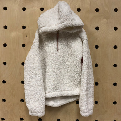 White Fluffy 1/4 Zip Pullover