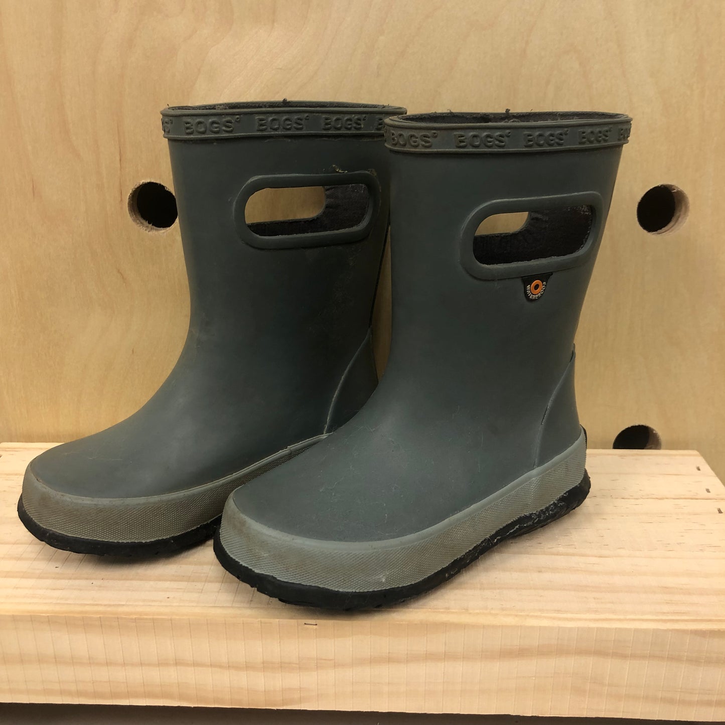 Grey Bloom Rain Boots
