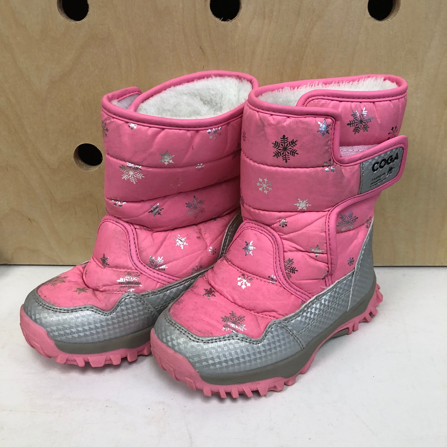 Pink Snowflake Snow Boots