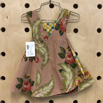 Blush Floral Apron Back Dress