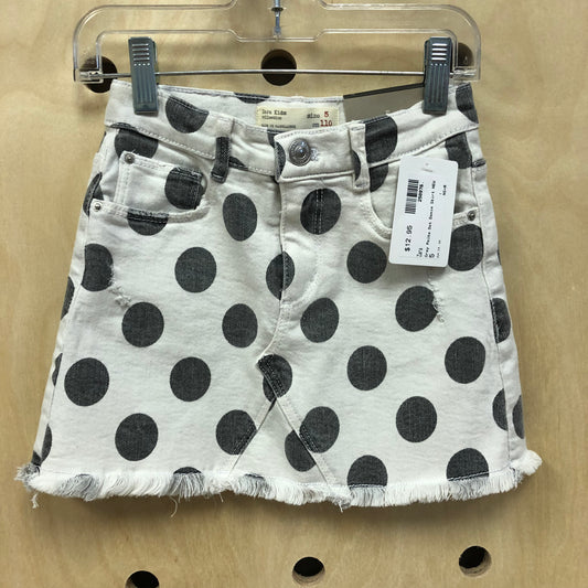 Grey Polka Dot Demim Skirt NEW