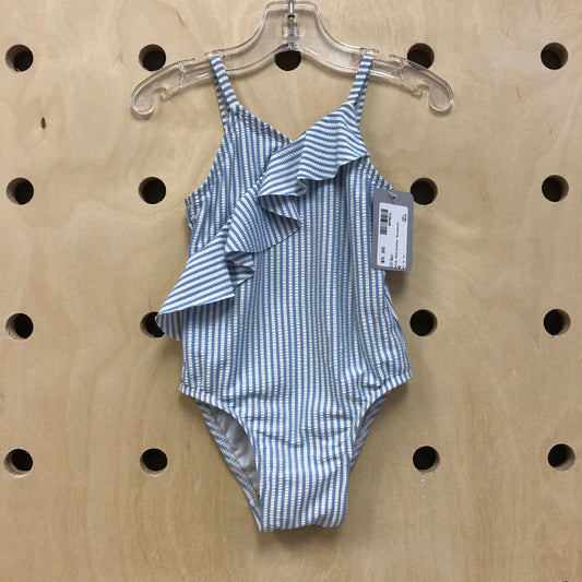 Blue Seersucker Swimsuit
