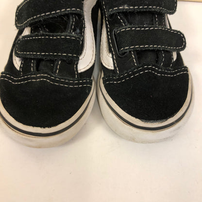 Black + White Velcro Low Top