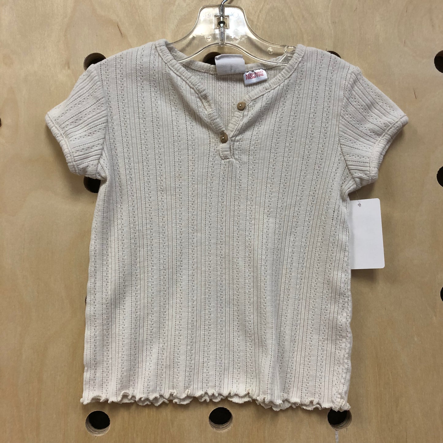 Cream Button Top