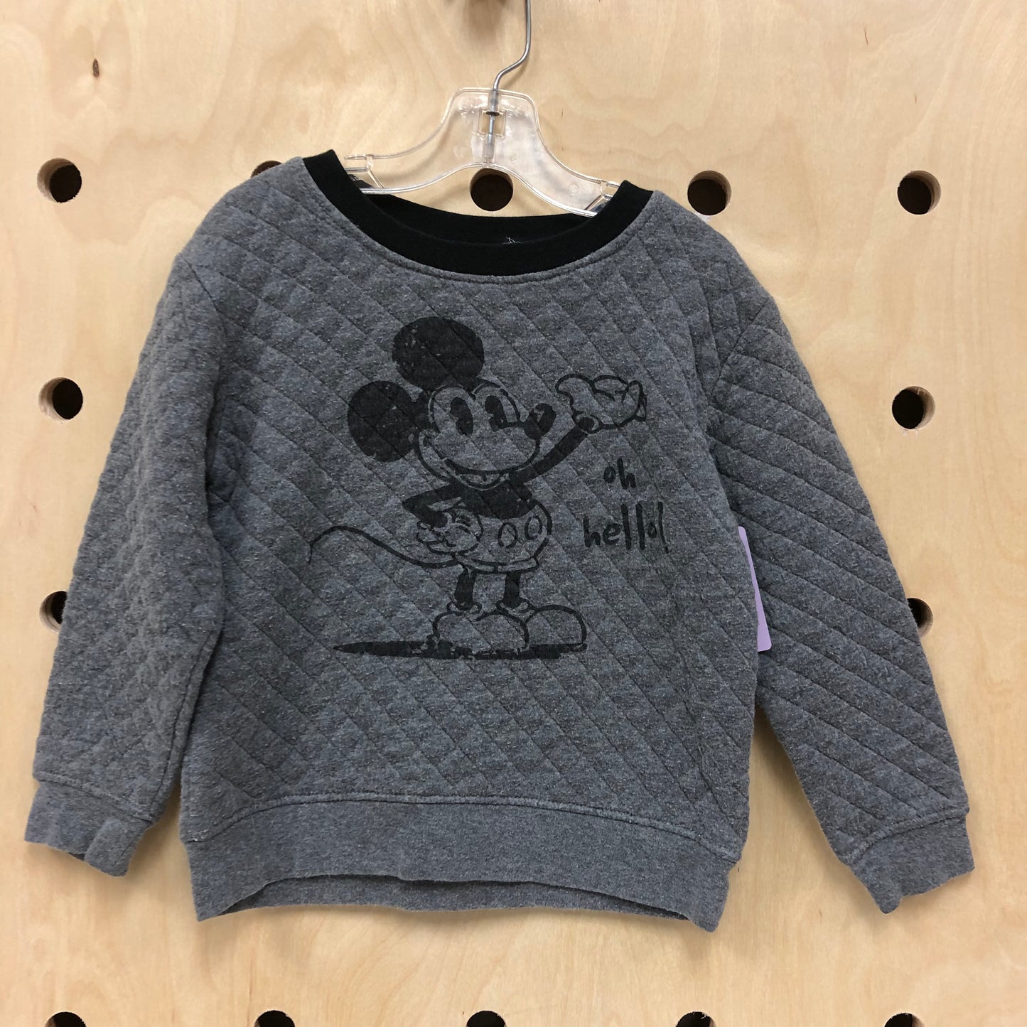 Grey Quilted Mickey Sweatshirt