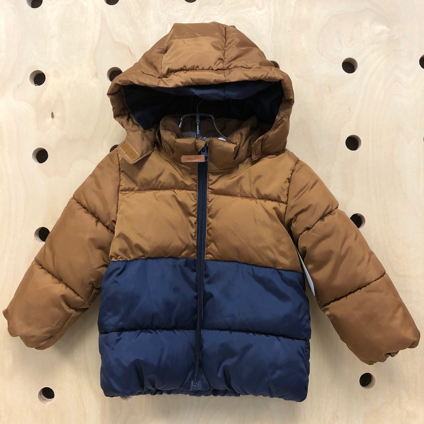 Blue + Brown Puffer Jacket