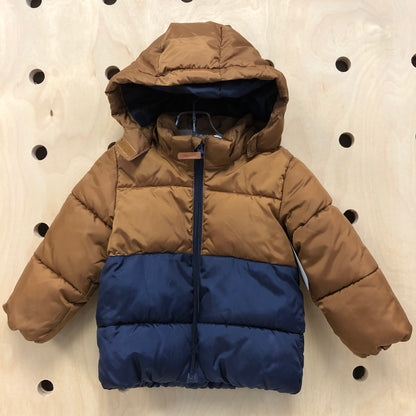 Blue + Brown Puffer Jacket