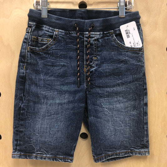 Denim Elastic Waist Shorts