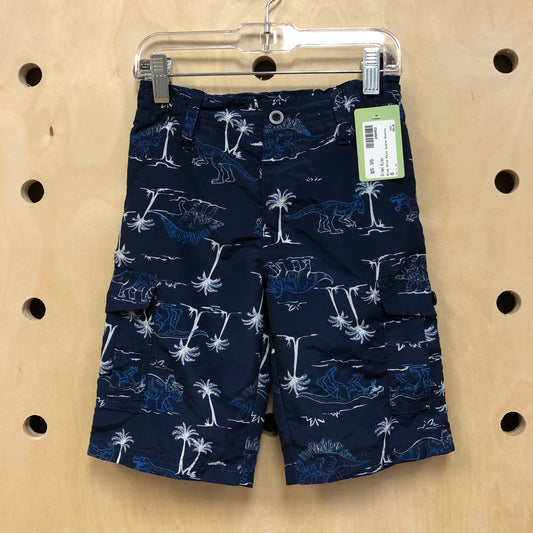 Blue Dino Palm Scene Shorts