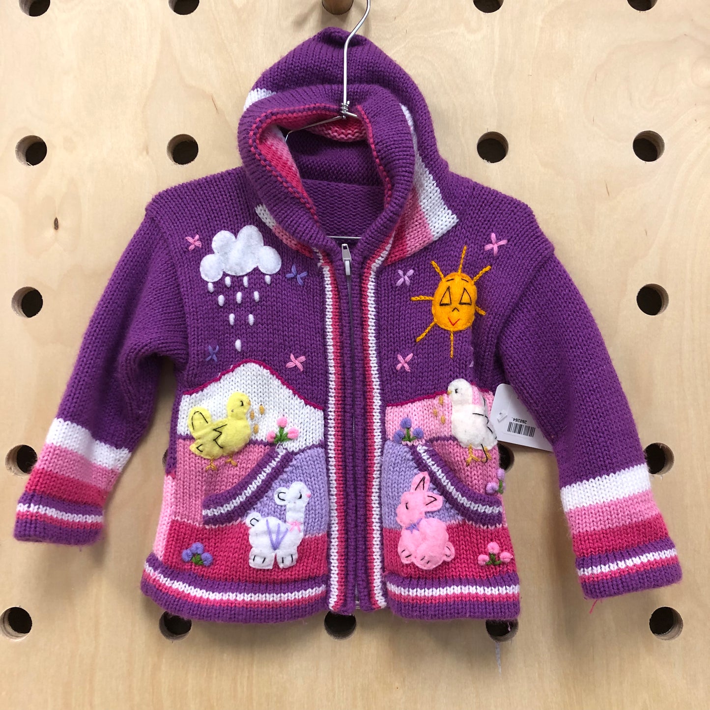 Purple Peruvian Zip Sweater