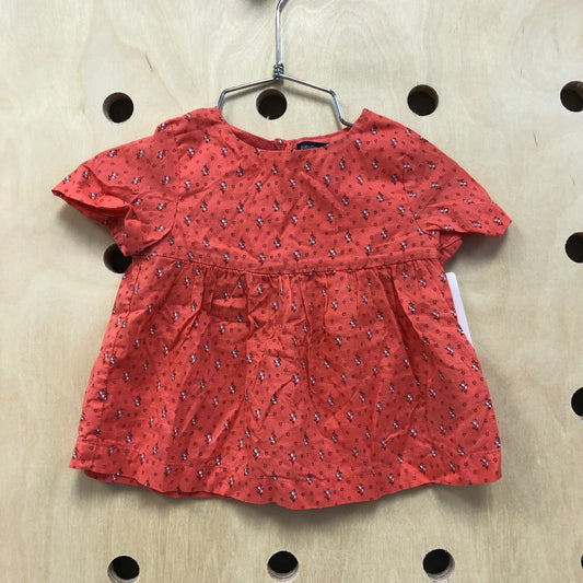 Coral Floral Flowy Top