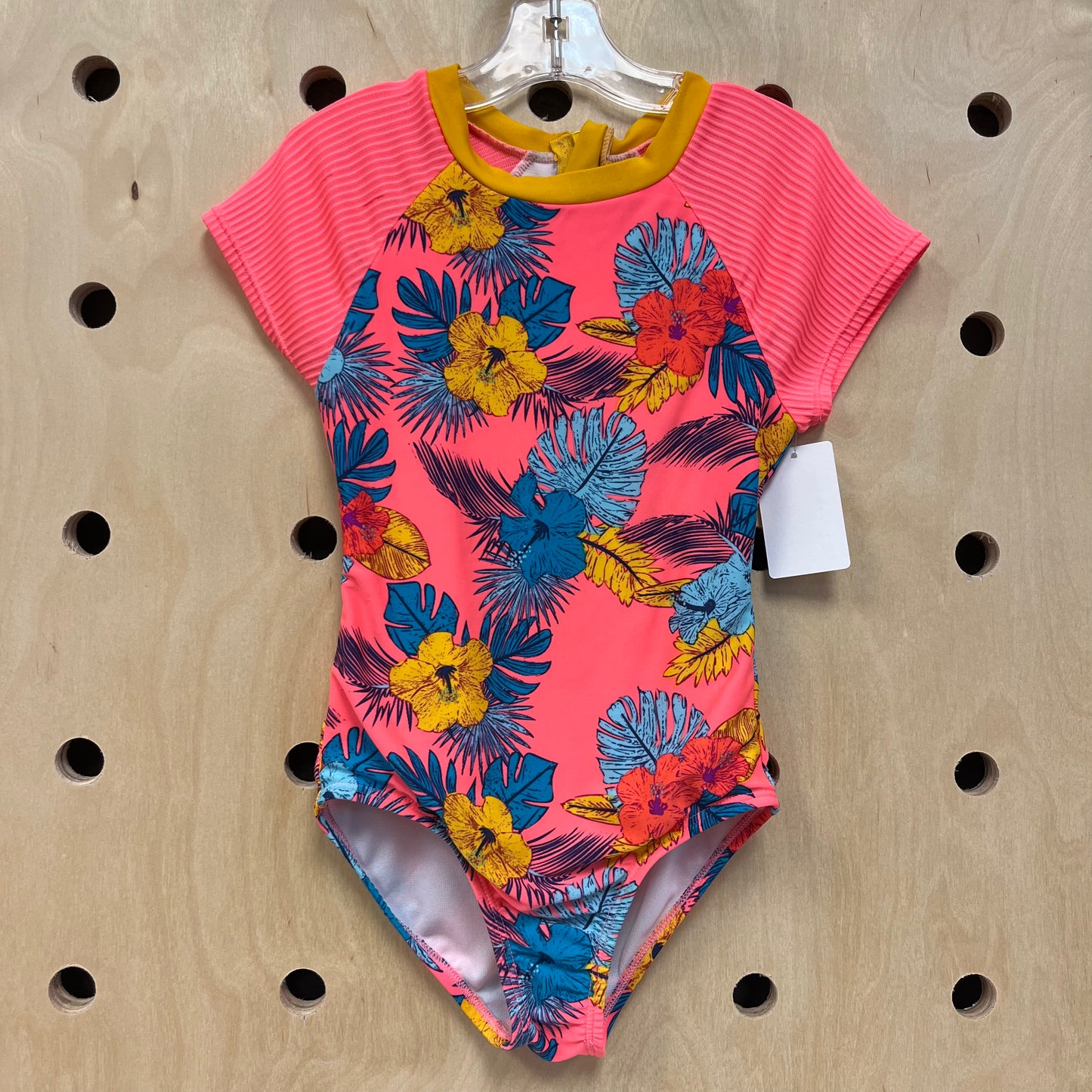 Neon Pink Hibiscus 1pc Swim