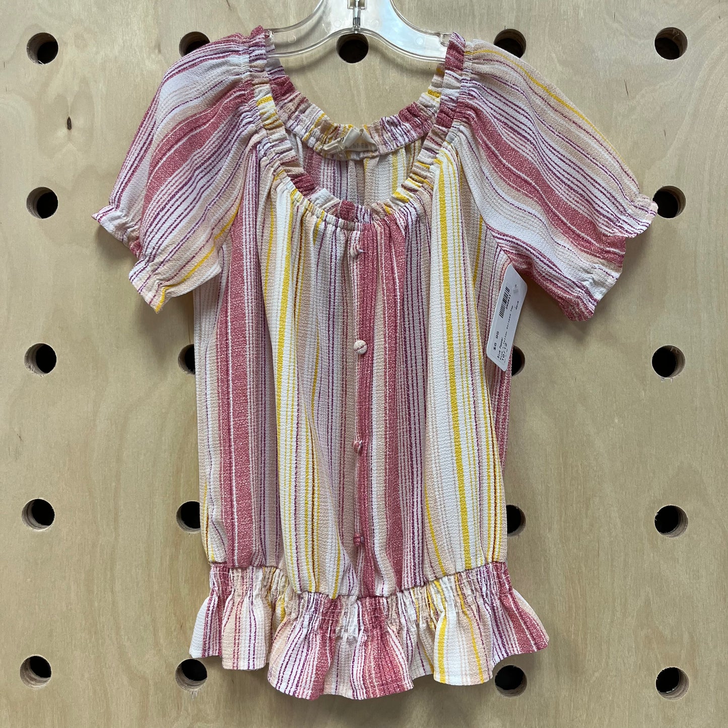 Pink + Yellow Striped Top