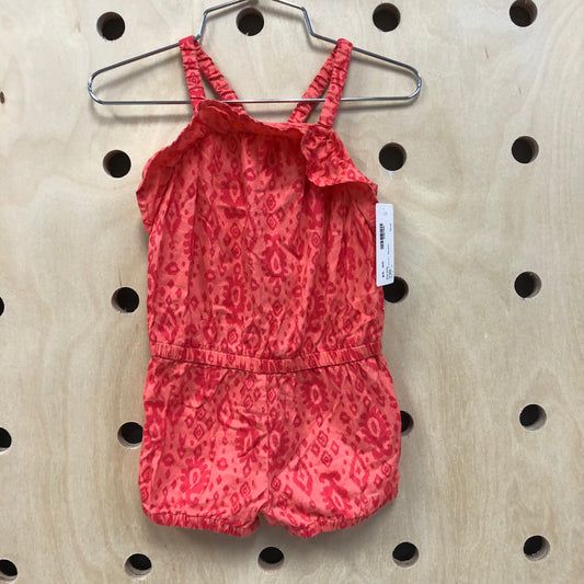Coral Floral Romper