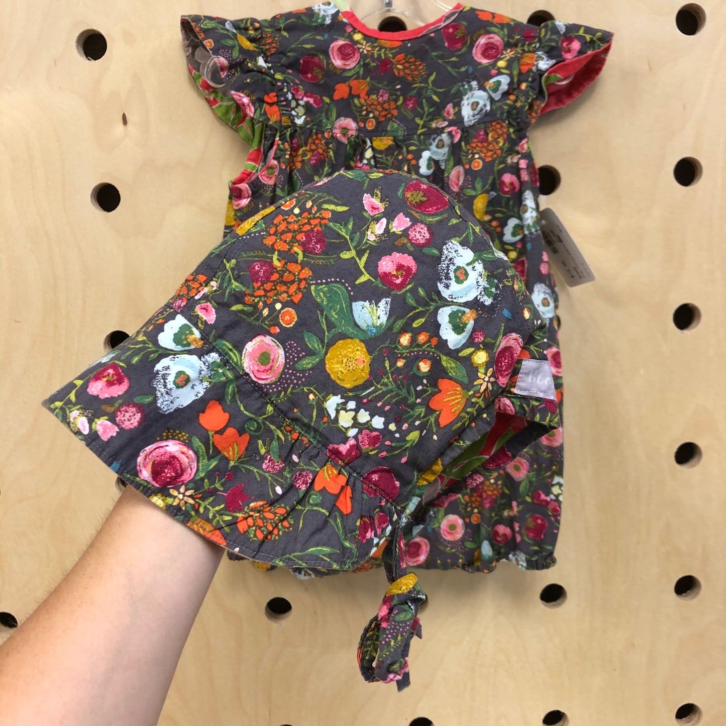 Grey Florals Bubble Romper